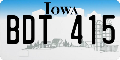 IA license plate BDT415