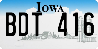 IA license plate BDT416