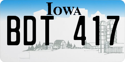 IA license plate BDT417