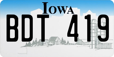 IA license plate BDT419