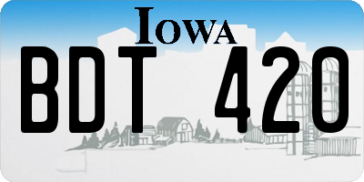 IA license plate BDT420
