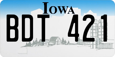 IA license plate BDT421