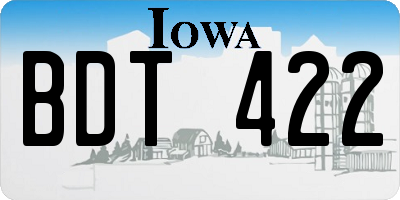 IA license plate BDT422