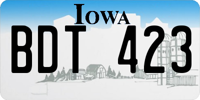 IA license plate BDT423