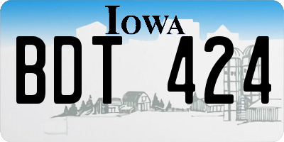 IA license plate BDT424