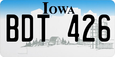 IA license plate BDT426