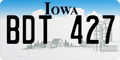 IA license plate BDT427