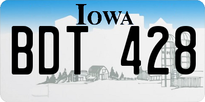 IA license plate BDT428