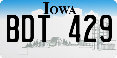 IA license plate BDT429