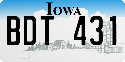 IA license plate BDT431