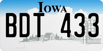 IA license plate BDT433