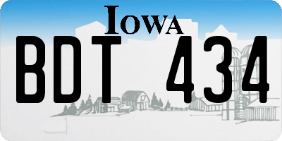 IA license plate BDT434