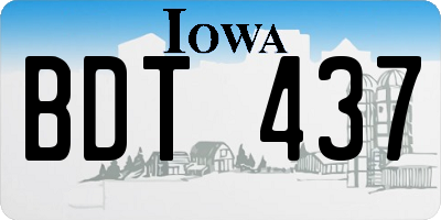 IA license plate BDT437