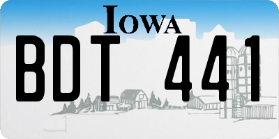 IA license plate BDT441