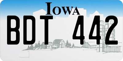 IA license plate BDT442