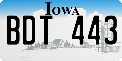 IA license plate BDT443