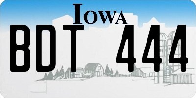 IA license plate BDT444
