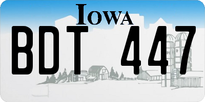IA license plate BDT447