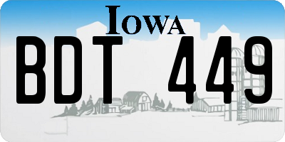 IA license plate BDT449