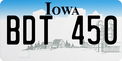 IA license plate BDT450