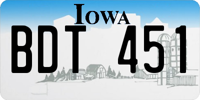 IA license plate BDT451