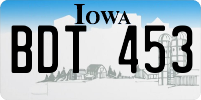 IA license plate BDT453