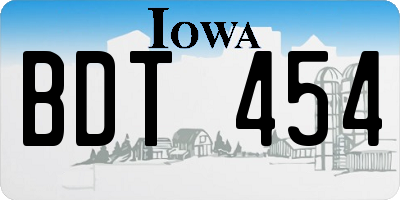IA license plate BDT454