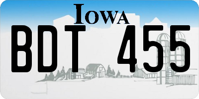 IA license plate BDT455