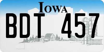 IA license plate BDT457