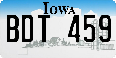 IA license plate BDT459