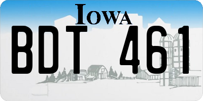 IA license plate BDT461