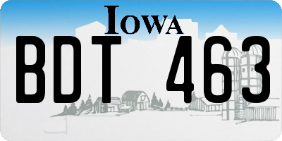 IA license plate BDT463