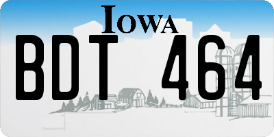 IA license plate BDT464