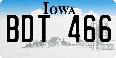 IA license plate BDT466