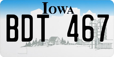 IA license plate BDT467