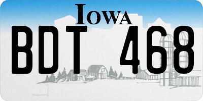 IA license plate BDT468