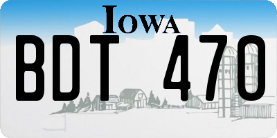 IA license plate BDT470