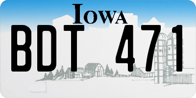 IA license plate BDT471