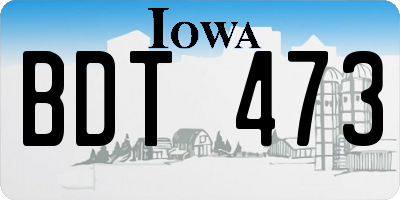 IA license plate BDT473