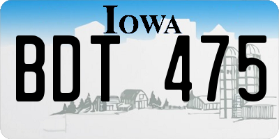 IA license plate BDT475