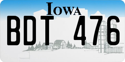 IA license plate BDT476