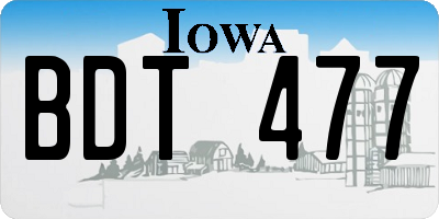 IA license plate BDT477