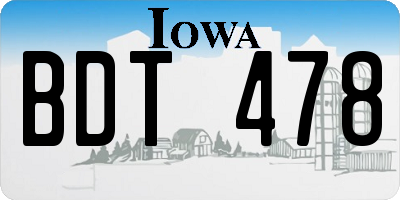 IA license plate BDT478