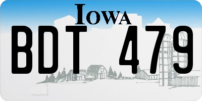 IA license plate BDT479
