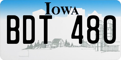 IA license plate BDT480