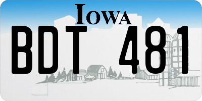 IA license plate BDT481