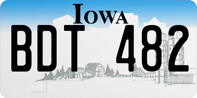 IA license plate BDT482