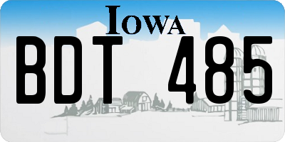 IA license plate BDT485