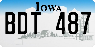 IA license plate BDT487