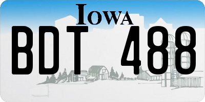 IA license plate BDT488